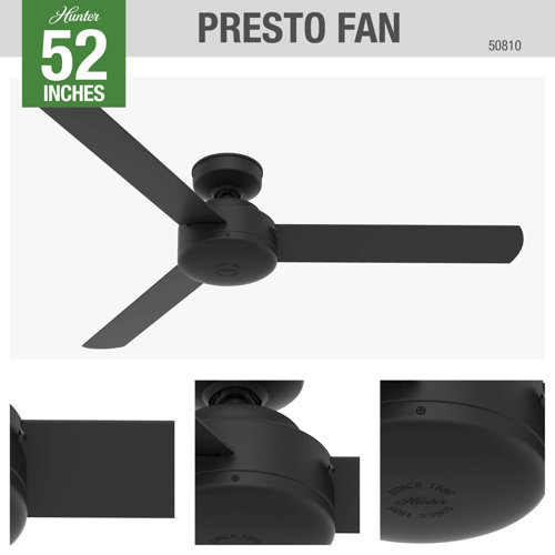 Hunter Fan 52" Presto 3 Blade Standard Ceiling Fan with Wall Control